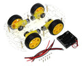 4WD acrylic robot smart car chassis kit with four motors and wheels