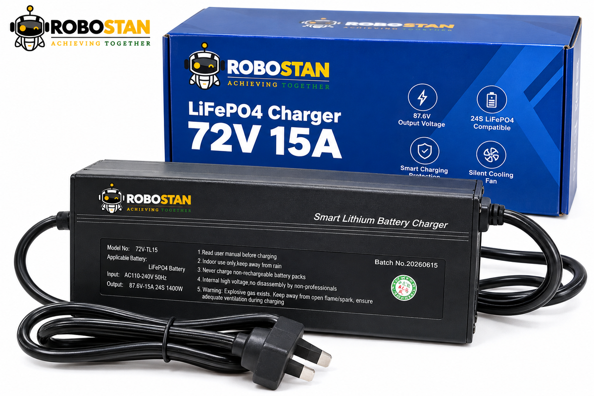 87.6V 15A LiFePO4 EV scooty charger for 72V 24S battery - Robostan