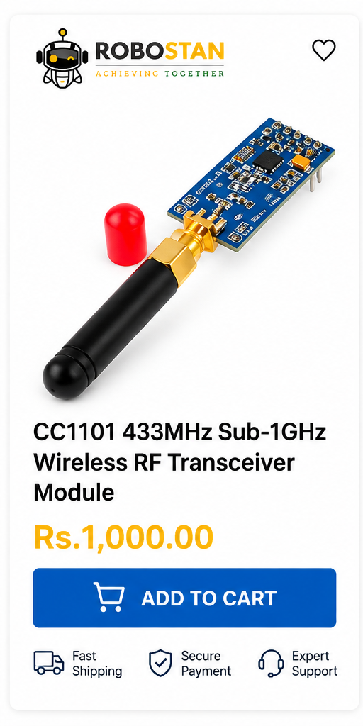 CC1101 433MHz Sub-1GHz Wireless RF Transceiver Module - Robostan