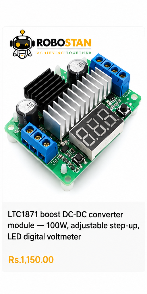 LTC1871 boost DC-DC converter module 100W adjustable step-up LED digital voltmeter