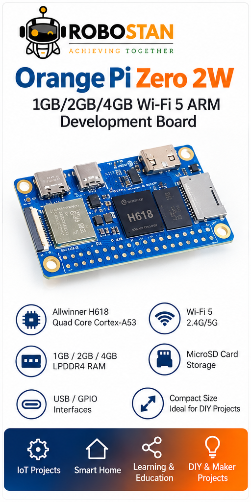 Orange Pi Zero 2W development board - Robostan