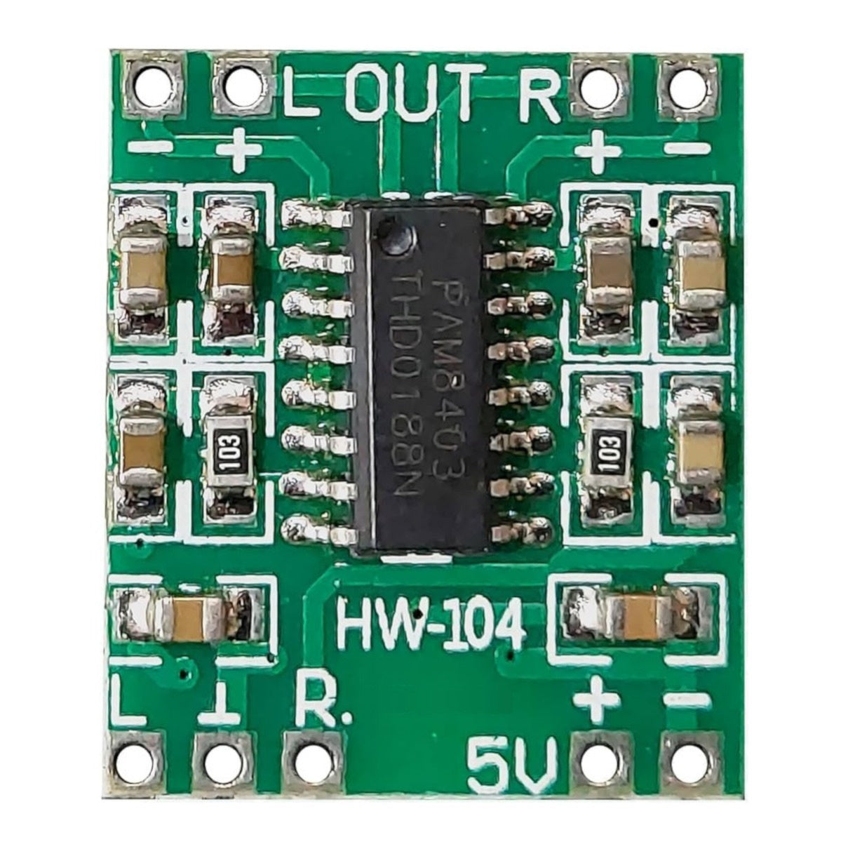 PAM8403 stereo Class-D audio amplifier module