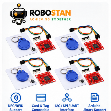 PN532 NFC/RFID Reader Module with Card and Tags - Robostan