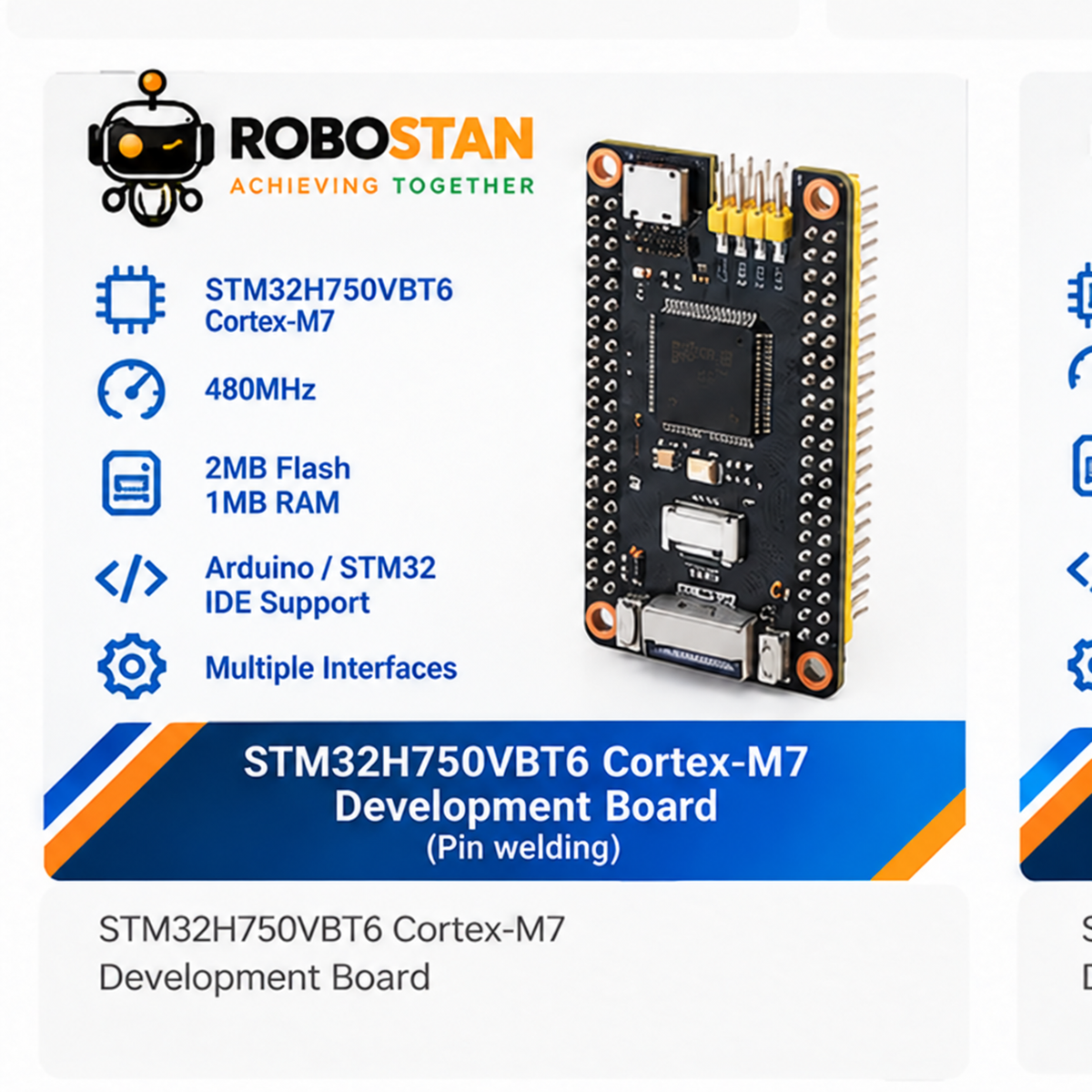 STM32H750VBT6 Cortex-M7 Development Board - Robostan