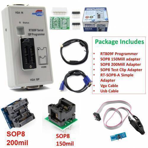 BIOS RT809F Serial ISP Programmer RT809 With 3 Adapters||Robostan