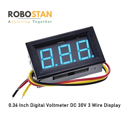 Buy 0.36 Inch Digital Voltmeter DC 30V 3 Wire Display Online in Pakistan | Robostan.pk