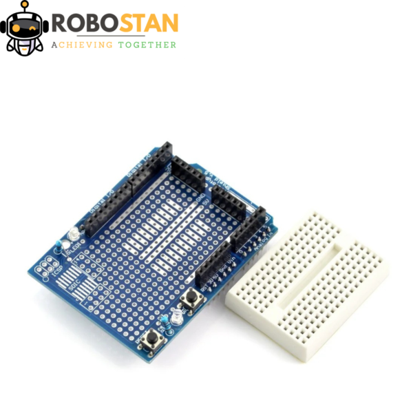 Prototype Shield with Mini Breadboard for Arduino